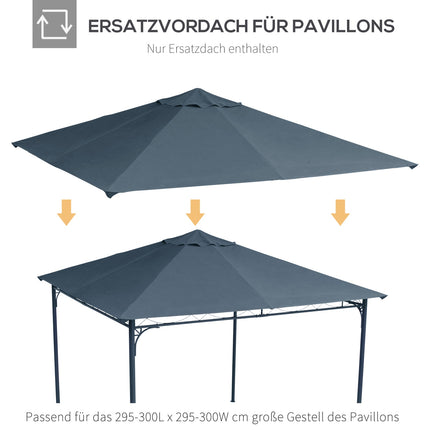 3x3M Dunkelgrau Polyester Pavillon Ersatzdachplane
