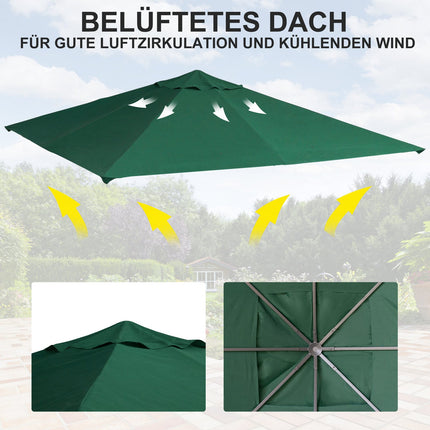 Náhradní polyesterová střecha k pavilonu, 2.98 x 2.95 M, zelená