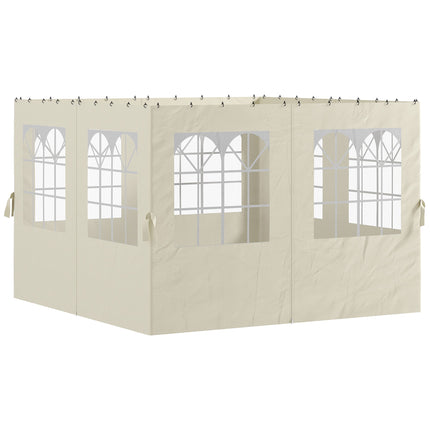 Pavillon-Seitenwände, 4er-Pack, 3x3m, Creme, UV- und wasserbeständig