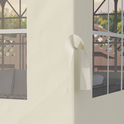 Pavillon-Seitenwände, 4er-Pack, 3x3m, Creme, UV- und wasserbeständig