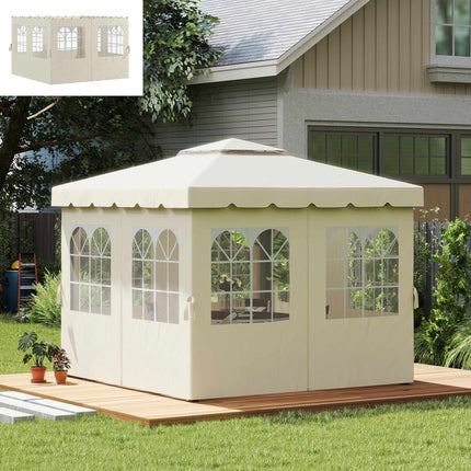 Pavillon-Seitenwände, 4er-Pack, 3x3m, Creme, UV- und wasserbeständig