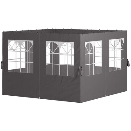 Boční stěny k altánu, 4 panely se zipy, 3x3m, tmavě šedá