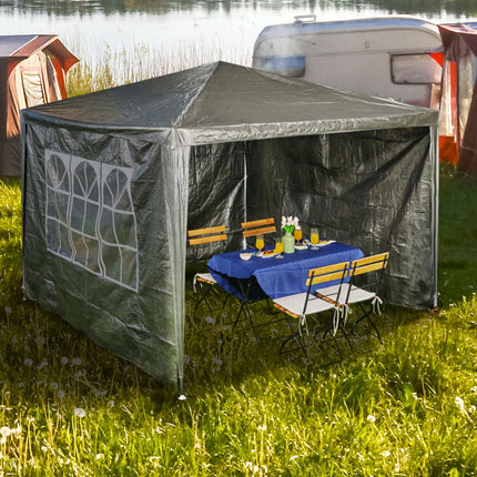 Gazebo Side Panels Set, 3 Pieces, Weatherproof PE
