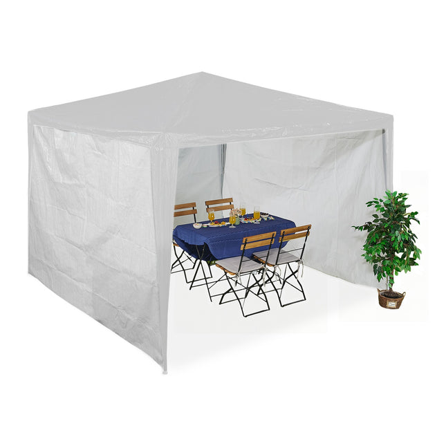 Pavillon-Seitenwände 3er-Set, wetterfestes PE-Gewebe