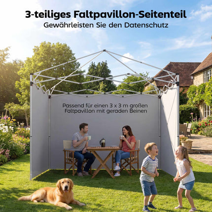 Pavillon-Seitenwände-Set, 3x3m, UPF 50+ Oxford-Gewebe