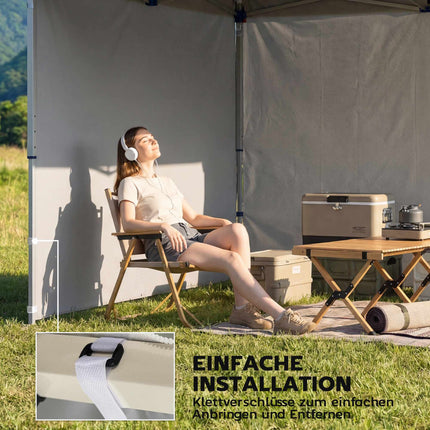 Pavillon-Seitenwände-Set, 3x3m, UPF 50+ Oxford-Gewebe