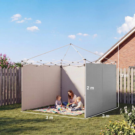Pavillon-Seitenwände-Set, 3x3m, UPF 50+ Oxford-Gewebe