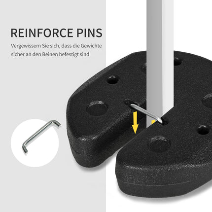 Gazebo Weight Set, 4x 3kg Cement-Filled Anchors