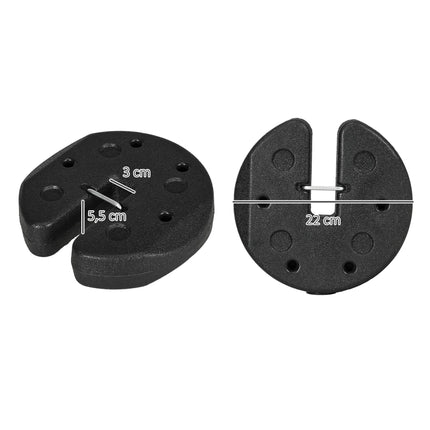 Gazebo Weight Set, 4x 3kg Cement-Filled Anchors