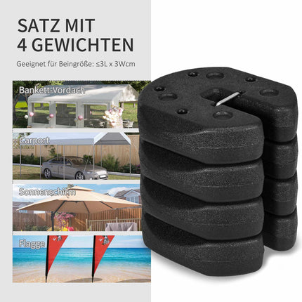 Gazebo Weight Set, 4x 3kg Cement-Filled Anchors