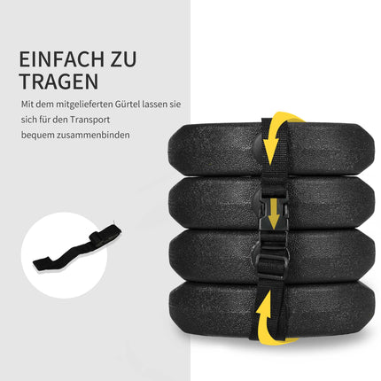 Gazebo Weight Set, 4x 3kg Cement-Filled Anchors