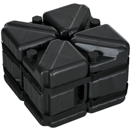 Gazebo Weights Set, fillable with water or sand, black