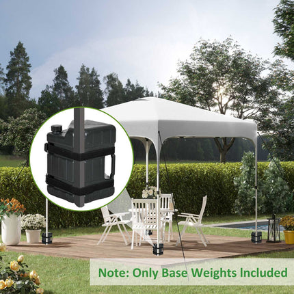 Gazebo Weights Set, fillable with water or sand, black