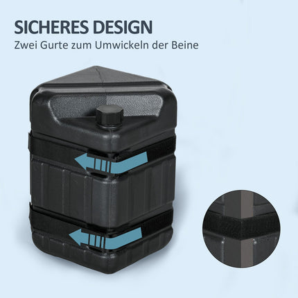 Gazebo Weights Set, fillable with water or sand, black