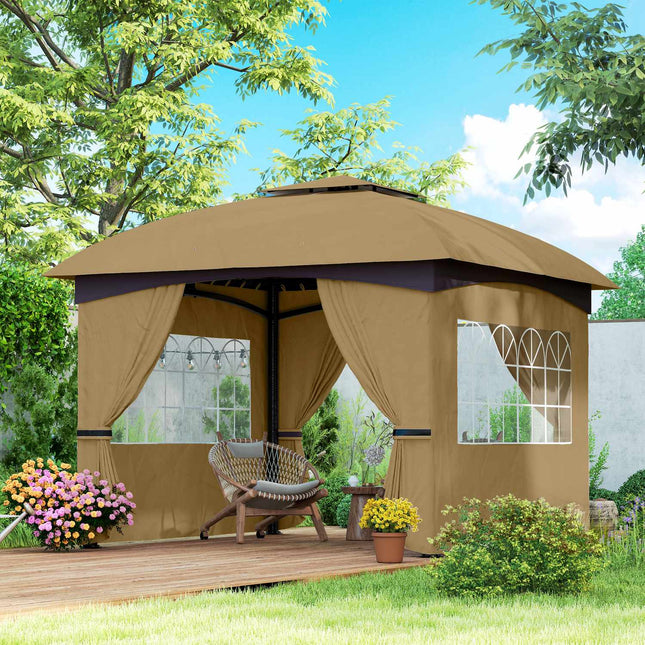 Wasserabweisender Gartenpavillon 3,4x3,4 m mit UV-Schutz