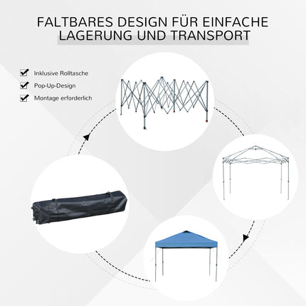 Falt-Pavillon 3x3m, wasserdicht, winterfest, blau