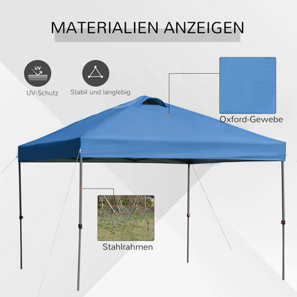 Falt-Pavillon 3x3m, wasserdicht, winterfest, blau