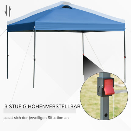 Falt-Pavillon 3x3m, wasserdicht, winterfest, blau