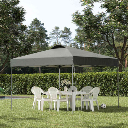 Tuinpaviljoen ca. 3x3m, waterdicht, stabiel, winterbestendig, vouwpaviljoen, UV-bescherming, opvouwbare partytent, tuintent met tas, tuinpaviljoen voor op de camping, tuin, donkergrijs