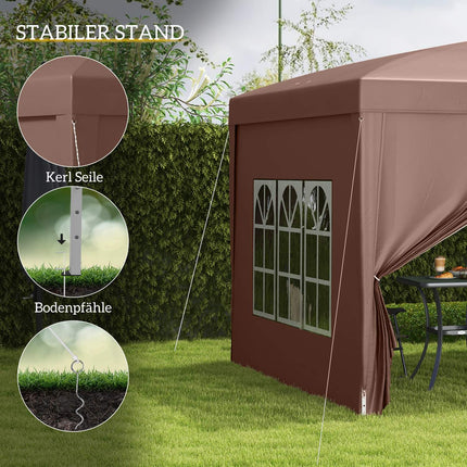 Pavillon 3x3m, UV-Schutz, Wasserabweisend, Stabil