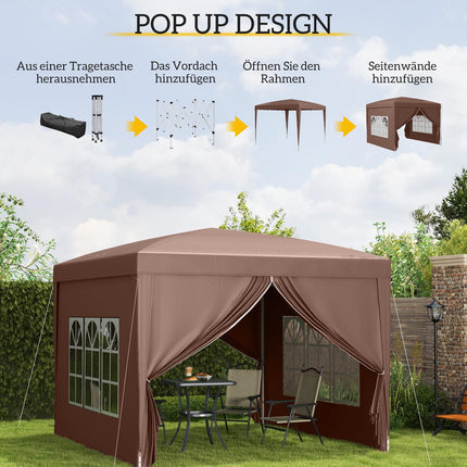 Pavillon 3x3m, UV-Schutz, Wasserabweisend, Stabil