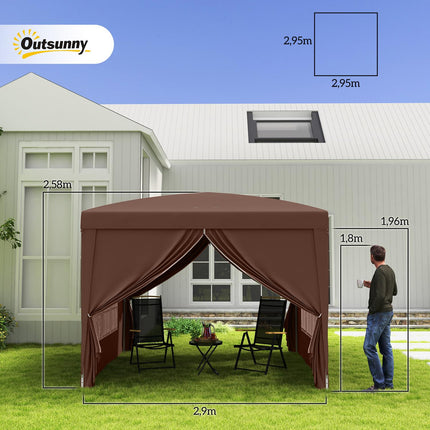 Pavillon 3x3m, UV-Schutz, Wasserabweisend, Stabil