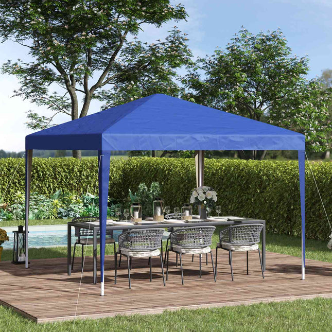 Blauer Pop-Up Pavillon, 3x3m, wasserabweisend & UV-Schutz