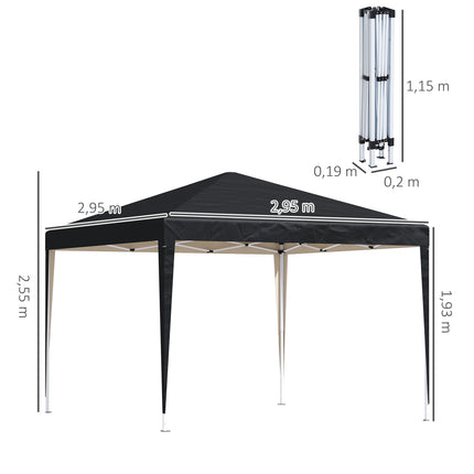 Faltpavillon, 3x3m, wasserabweisend, winterfest, UV-Schutz