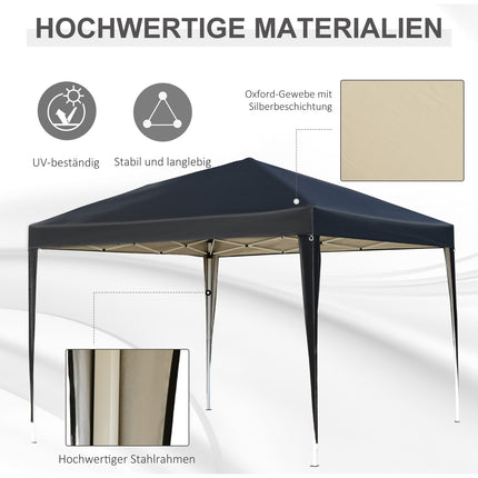 Faltpavillon, 3x3m, wasserabweisend, winterfest, UV-Schutz