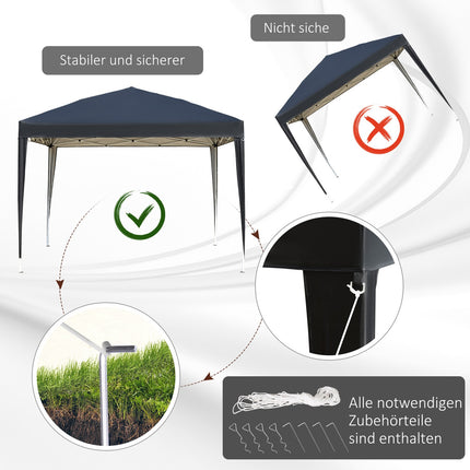 Faltpavillon, 3x3m, wasserabweisend, winterfest, UV-Schutz