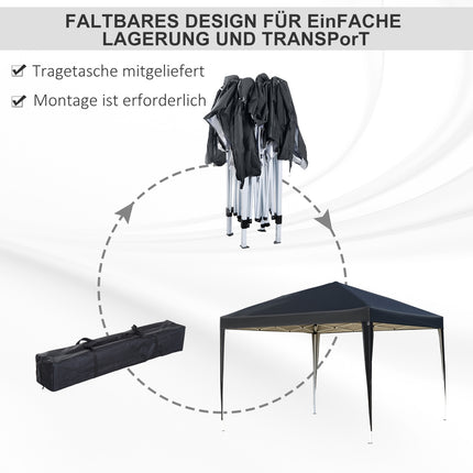 Faltpavillon, 3x3m, wasserabweisend, winterfest, UV-Schutz
