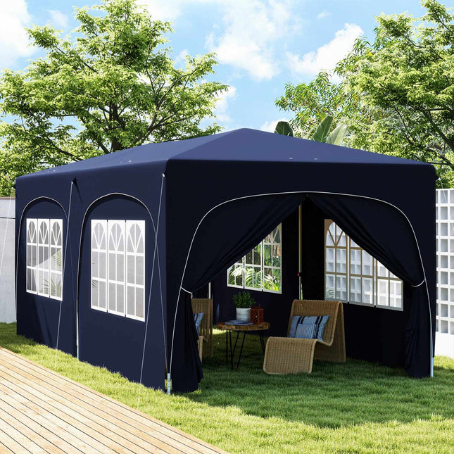 Faltpavillon, 3x6m, UV 50+, Wasserabweisend, Dunkelblau