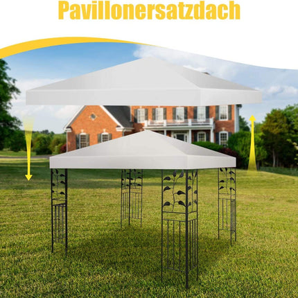 Pavillon Ersatzdach Sonnenschutzplane mit Klettverschlüssen 300 x 300 cm beige