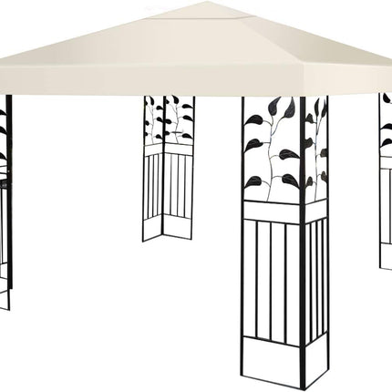 Pavillon Ersatzdach Sonnenschutzplane mit Klettverschlüssen 300 x 300 cm beige