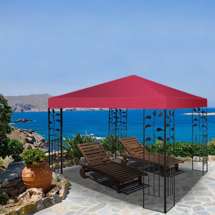 Pavillon Ersatzdach Sonnenschutzplane mit Klettverschlüssen 300 x 300 cm Wein