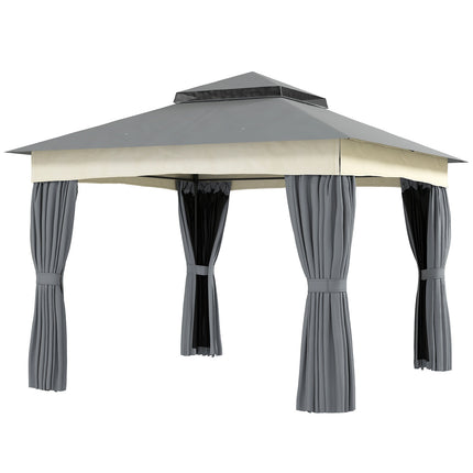 Dunkelgraues 3x3m Metall-Pavillon - Wasserabweisend, stabil