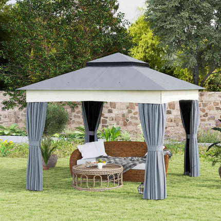 Dunkelgraues 3x3m Metall-Pavillon - Wasserabweisend, stabil