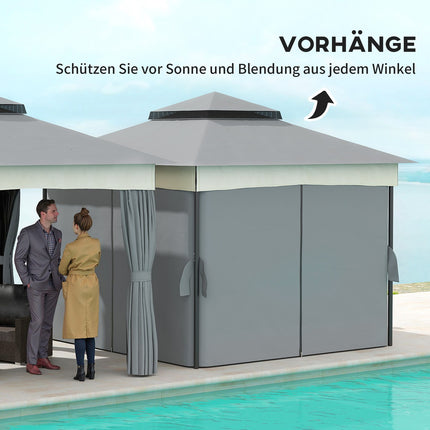 Dunkelgraues 3x3m Metall-Pavillon - Wasserabweisend, stabil