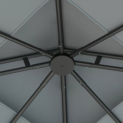 Dunkelgraues 3x3m Metall-Pavillon - Wasserabweisend, stabil