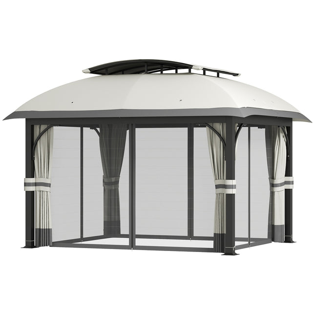 Pavillon mit Doppeldach, wasserabweisend, 4x3,3 m