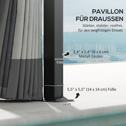 Pavillon mit Doppeldach, wasserabweisend, 4x3,3 m