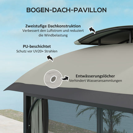 Pavillon mit Doppeldach, wasserabweisend, 4x3,3 m