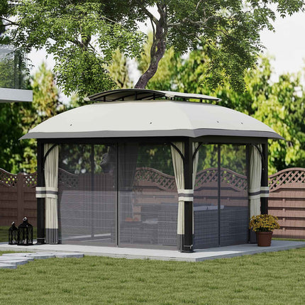 Pavillon mit Doppeldach, wasserabweisend, 4x3,3 m