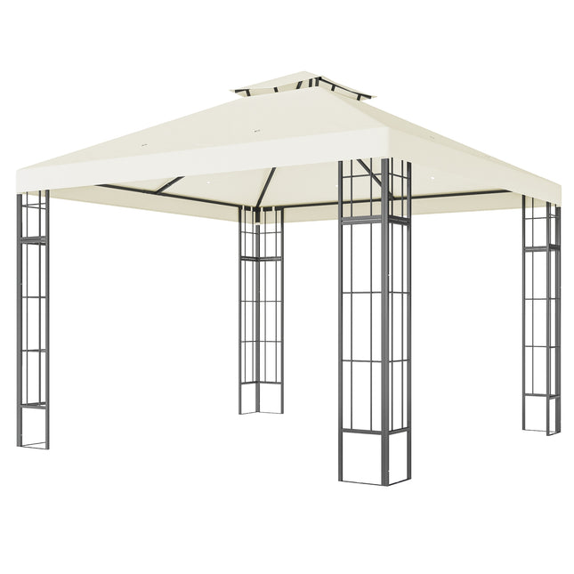 Cremeweißer 3x3m Metallpavillon – UV- und wasserbeständig