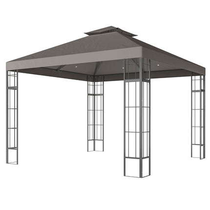 Wasserabweisender 3x3m Pavillon, UV-Schutz, dunkelgrau