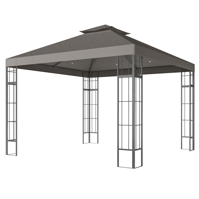 Wasserabweisender 3x3m Pavillon, UV-Schutz, dunkelgrau