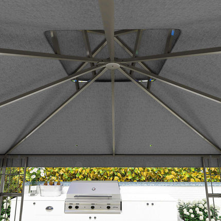 Wasserabweisender 3x3m Pavillon, UV-Schutz, dunkelgrau
