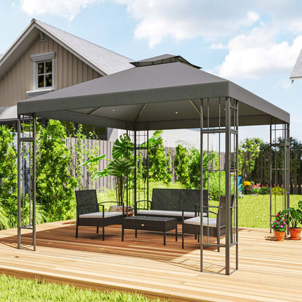 Wasserabweisender 3x3m Pavillon, UV-Schutz, dunkelgrau
