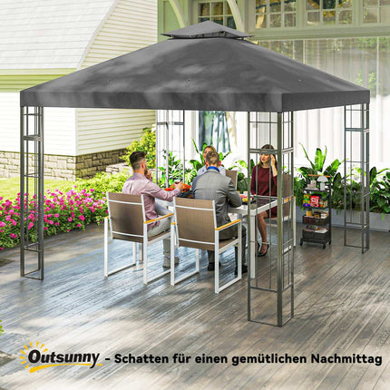 Wasserabweisender 3x3m Pavillon, UV-Schutz, dunkelgrau