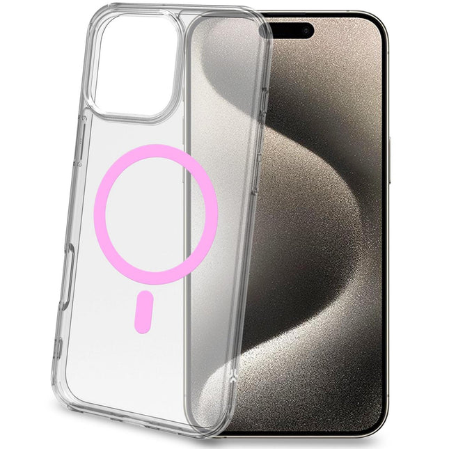 Gelskin mag Magnetische Hülle MagSafe iPhone 16 Pro Max Transparent + Pink
